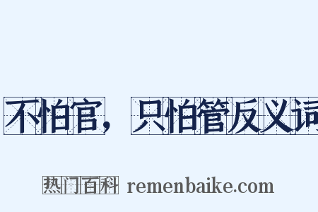 不怕官，只怕管反义词是什么意思的图片
